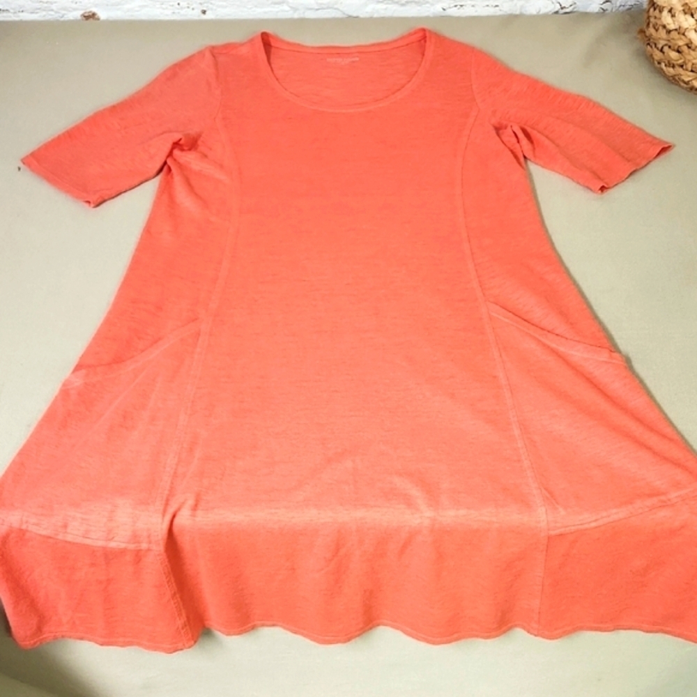Eileen Fisher Coral Organic Cotton Dress Size Small